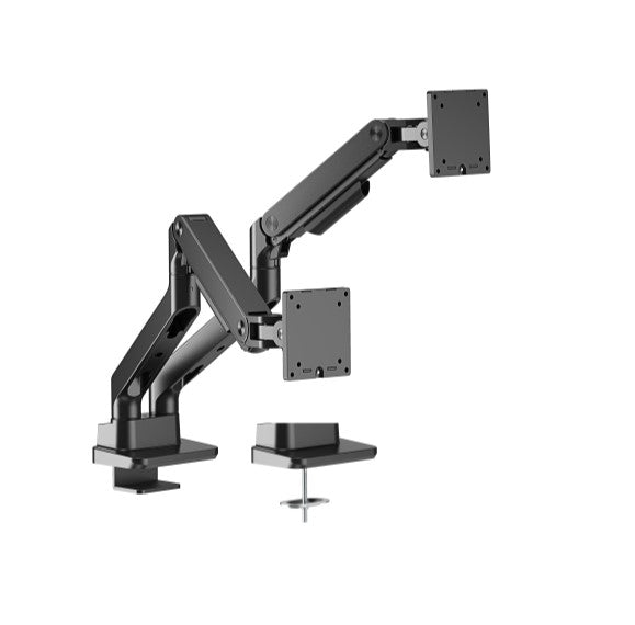 Brateck LDT81-C024-B NOTEWORTHY HEAVY-DUTY GAS SPRING DUAL MONITOR ARM Fit Most 17"-35" Monitor Fine Texture Black(LS) - Image 1