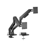 Brateck LDT81-C024-B NOTEWORTHY HEAVY-DUTY GAS SPRING DUAL MONITOR ARM Fit Most 17"-35" Monitor Fine Texture Black(LS) - Image 1