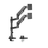 Brateck LDT81-C024P-B Noteworthy Pole-Mounted Heavy-Duty Gas Spring Dual Monitor Arm Fit Most 17"-49" Monitor Fine Texture Black - Image 1