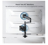 Brateck LDT81-C024P-B Noteworthy Pole-Mounted Heavy-Duty Gas Spring Dual Monitor Arm Fit Most 17"-49" Monitor Fine Texture Black - Image 2