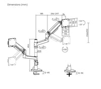 Brateck LDT81-C024P-B Noteworthy Pole-Mounted Heavy-Duty Gas Spring Dual Monitor Arm Fit Most 17"-49" Monitor Fine Texture Black - Image 3