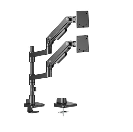 Brateck LDT81-C024P-B Noteworthy Pole-Mounted Heavy-Duty Gas Spring Dual Monitor Arm Fit Most 17"-49" Monitor Fine Texture Black - Image 4