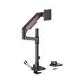Brateck LDT81N-C012UCP Fusion Heavy-Duty Pole-Mounted Gas Spring Monitor Arm with USB-A/USB-C Ports For most 17"~49" Monitors, Fine Texture Black(New) - Image 1