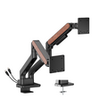 Brateck LDT81N-C024UC Fusion Heavy-Duty Gas Spring Dual Monitor Arm with USB-A/USB-C Ports For most 17"~35" Monitors, Fine Texture Black(New) - Image 1