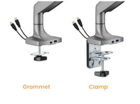 Brateck LDT82-C012UCE Single Screen Heavy-Duty Mechanical Spring Monitor Arm  With USB Ports For most 17"~45" Monitors, Matte Silver (LS) - Image 2