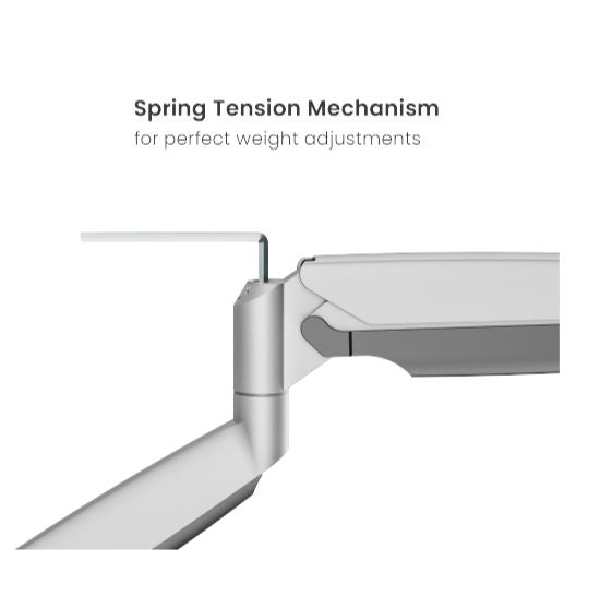 Brateck LDT82-C012UCE Single Screen Heavy-Duty Mechanical Spring Monitor Arm  With USB Ports For most 17"~45" Monitors, Matte Silver (LS) - Image 3