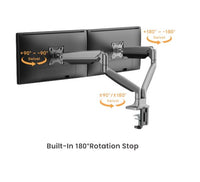 Brateck LDT82-C024E DUAL SCREEN HEAVY-DUTY MECHANICAL SPRING MONITOR ARM For most 17"~35" Monitors, Matte Silver (LS) - Image 3