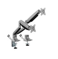 Brateck LDT82-C024UC Dual Screen Heavy-Duty Gas Spring Monitory Arm with USB Ports For most 17"~35" Monitors, Matte Silver (LS) - Image 1