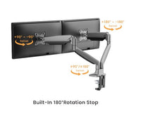 Brateck LDT82-C024UC Dual Screen Heavy-Duty Gas Spring Monitory Arm with USB Ports For most 17"~35" Monitors, Matte Silver (LS) - Image 4