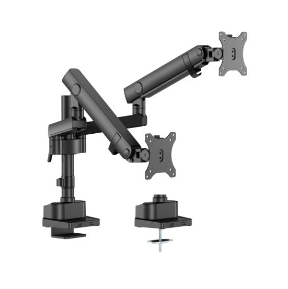 Brateck LDT84-C024P-B Dual Screen Pole-Mounted Heavy-Duty Mechanical Spring Monitor Arm Black - Image 1
