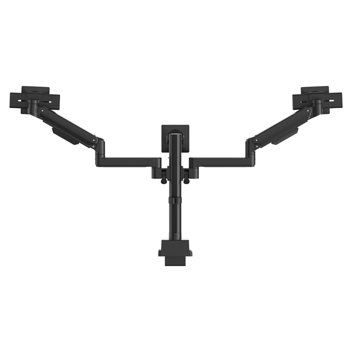 Brateck Modular Mechanical Spring Triple Monitor Arm with Sliders 17"-27" Monitor Weight Capacity (per flat screen):11kg, VESA: 75x75,100x100(Black) - Image 2