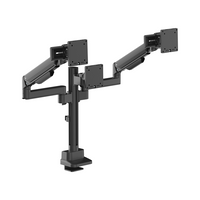 Brateck Modular Mechanical Spring Triple Monitor Arm with Sliders 17"-27" Monitor Weight Capacity (per flat screen):11kg, VESA: 75x75,100x100(Black) - Image 3