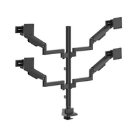 Brateck Modular Mechanical Spring Quad Monitor Arm with Sliders,  from 17”-40”, weight capacity (per flat screen) 11kg, 180° Rotation (LS) - Image 2