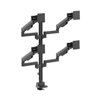 Brateck Modular Mechanical Spring Quad Monitor Arm with Sliders,  from 17”-40”, weight capacity (per flat screen) 11kg, 180° Rotation (LS) - Image 3