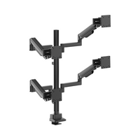 Brateck Modular Mechanical Spring Quad Monitor Arm with Sliders,  from 17”-40”, weight capacity (per flat screen) 11kg, 180° Rotation (LS) - Image 4