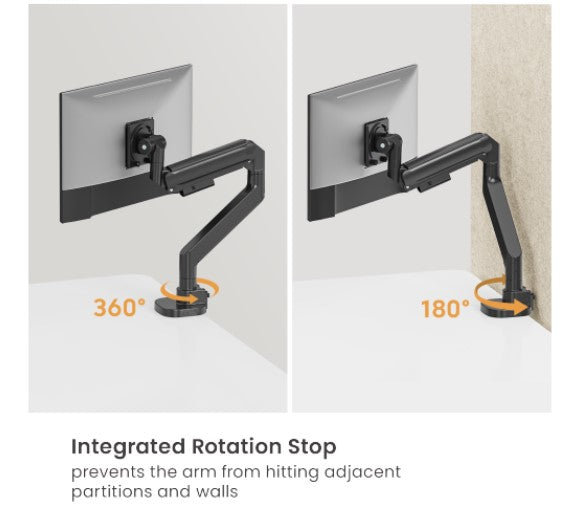 Brateck LDT87-C012-B Titan Heavy-Duty Gas Spring Monitor Arm Black,Fit Screen Size: 24"-57" Up to 27 KG - Image 4