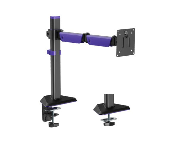 Brateck LDT89-C012 Amethyst Articulating Gaming Monitor Arm Matte Black, Fit Screen Size: 17"-40" Up to 12 KG, VESA 75x75,100x100 (LS) - Image 1