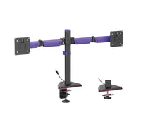 Brateck LDT89-C024L Matte Black Amethyst Articulating RGB Lighting Gaming Dual Monitor Arm, Fit Screen Size: 17"-32" (LS) - Image 4