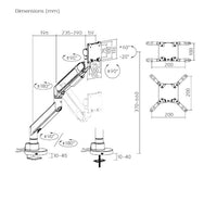 Brateck LDT92-C012UC-B Future-Proof Heavy-Duty Gas Spring Monitor Arm with USB Port (LS) - Image 2