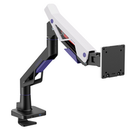Brateck LDT95-C012UC Atlas Neo Gaming Monitor Arm with USB-A & USB-C Ports For most 24"~57" Monitors, Fit Curved Monitor, Matte Black & White (new) - Image 1