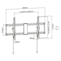 Brateck Heavy Duty Foldable Tilt TV Wall Mount For 43"-90" TVs, Weight Capacity: 70kg, 49x890x431mm, Matte Black (LS) - Image 2