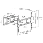 Brateck Economy Solid Full Motion TV Wall Mount for 37"-70" Up to 50kgLED, LCD Flat Panel TVs, Fit Curved TV, 510x660x430mm - Image 2