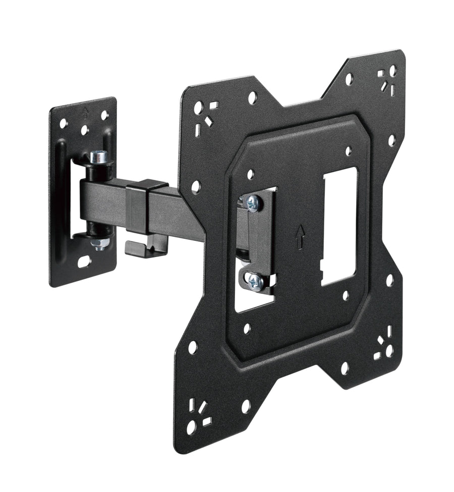Brateck Economical Full-Motion TV Wall Mount For 23"-43" Fit Curved TV up to 30KG, VESA 100x100,100x200,200x100,200x200 Fine Texture Black (LS)