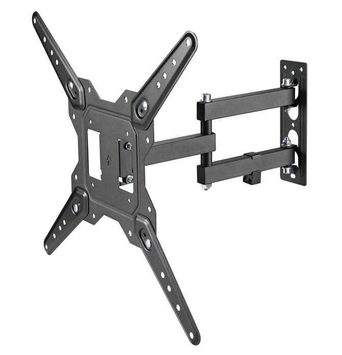 Brateck LPA68-443 Economical Full-Motion TV Wall Mount, Fit Screen Size: 23"-55" Up to 30 KG, Fine Texture Black,382x430x430mm (new) - Image 2