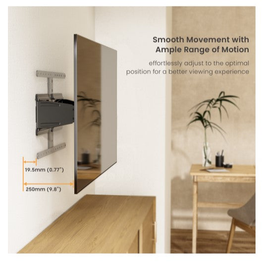Brateck LPA79-464 Ultra-Slim Full-Motion TV Wall Mount For most 43"-90" TVs (Black) 250x632x432mm (LS) - Image 2