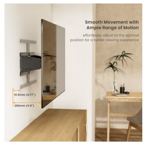 Brateck LPA79-464 Ultra-Slim Full-Motion TV Wall Mount For most 43"-90" TVs (Black) 250x632x432mm (LS) - Image 2