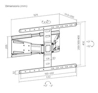 Brateck LPA79-464 Ultra-Slim Full-Motion TV Wall Mount For most 43"-90" TVs (Black) 250x632x432mm (LS) - Image 4