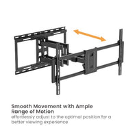 Brateck LPA80-486A HEAVY-DUTY FULL-MOTION TV WALL MOUNT WITH LATERAL SHIFT WALL PLATE For Double Stud (600mm) & Solid Wall (LS) - Image 3