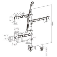 Brateck Single-Monitor All-in-One Studio Setup Desktop Mount Fix 17"-32" Up to 9kg, Fit Curved Monitor, 897x120x1000mm (LS) - Image 3