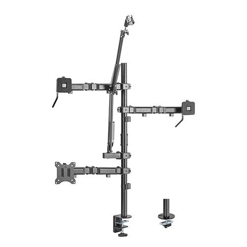 Brateck Single-Monitor All-in-One Studio Setup Desktop Mount Fix 17"-32" Up to 9kg, Fit Curved Monitor, 897x120x1000mm (LS) - Image 1