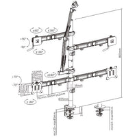 Brateck Dual-Monitor All-in-One Studio Setup Desktop Mount Fit17"-32" Weight Capacity Up to 9kg, Fit Curved Monitor (LS) - Image 3
