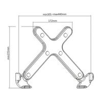 Brateck Steel Laptop Holder Fits 11"-17" Laptops for most desk mounts with standard 75x75/100x100 VESA plate (LS) - Image 2
