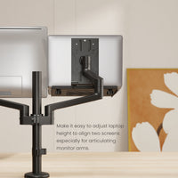Brateck Adjustable Laptop Tray For Monitor Arms Fits12-17"  with standard 75x75 VESA plate (LS) - Image 2