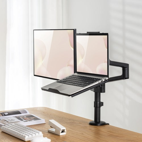 Brateck Adjustable Laptop Tray For Monitor Arms Fits12-17"  with standard 75x75 VESA plate (LS) - Image 3