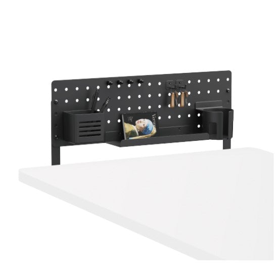 Brateck PB-007-01-B Desk Pegboard Organizer wtih Storage Kits (Black)  600x100x240mm (LS) - Image 2