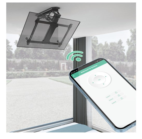 Brateck PLB-M0546AI Smart Flip Down TV Ceiling Mount Powered by TUYA Support most 32" ~ 70" TVs (Black) (LS) - Image 2