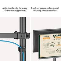 Brateck POS Mounting Solution For Dual Screens (with keyboard tray), Fit Screen Size:17"-32"m, Weight Capacity (per screen): 9kg  (LS) - Image 4
