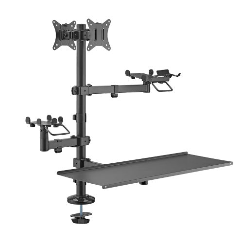 Brateck POS Mounting Solution For Dual Screens (with keyboard tray), Fit Screen Size:17"-32"m, Weight Capacity (per screen): 9kg  (LS) - Image 5