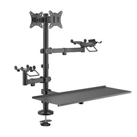 Brateck POS Mounting Solution For Dual Screens (with keyboard tray), Fit Screen Size:17"-32"m, Weight Capacity (per screen): 9kg  (LS) - Image 1