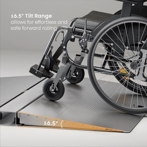 Brateck Two-Sided Aluminum Wheelchair Threshold Ramp, Silver Color, 1114x920x60mm, Weight Capacity 300kg (LS) - Image 4