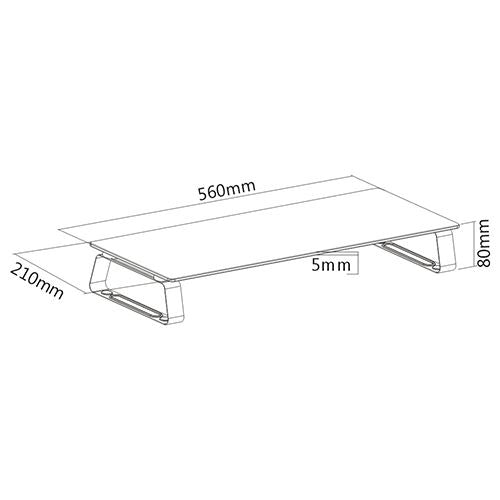 Brateck Universal Tabletop Monitor Riser (560x210x80mm) Fit Screen Size 13"-32" Weight Capacity Up to 20kg (LS) - Image 2