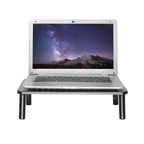 Brateck Height Adjustable Steel Monitor/Laptop Stand (370x235x120mm) Fit Screen Size 13"-32" Weight CapacityUp to 20kg- Black - Image 2