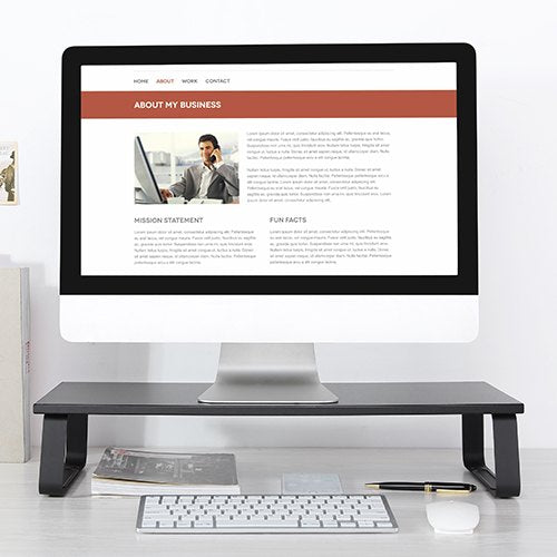 Brateck Timber Desktop Monitor Stand (600x260x120mm) Fit Screen Size 13"-32" Weight Capacity Up to 20kg- Black (LS) - Image 2