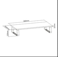 Brateck Timber Desktop Monitor Stand (600x260x120mm) Fit Screen Size 13"-32" Weight Capacity Up to 20kg- Black (LS) - Image 3