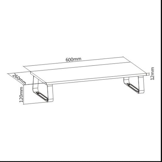 Brateck Timber Desktop Monitor Stand (600x260x120mm) Fit Screen Size 13"-32" Weight Capacity Up to 20kg- Black (LS) - Image 3