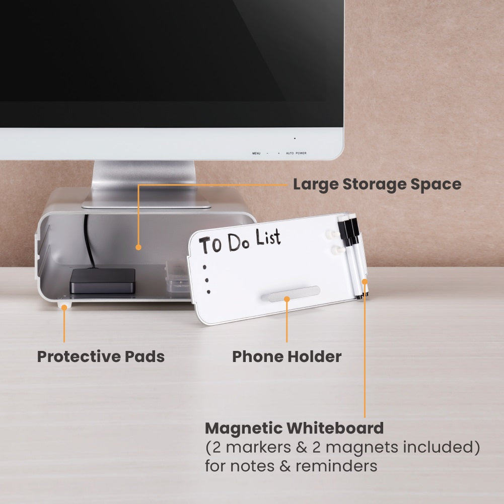 Brateck MABT-STB-181 3-in-1 Aluminum Monitor Riser, Fit Screen Size :  11"~32", Weight Capacity(per layer):  20kg (LS) - Image 3